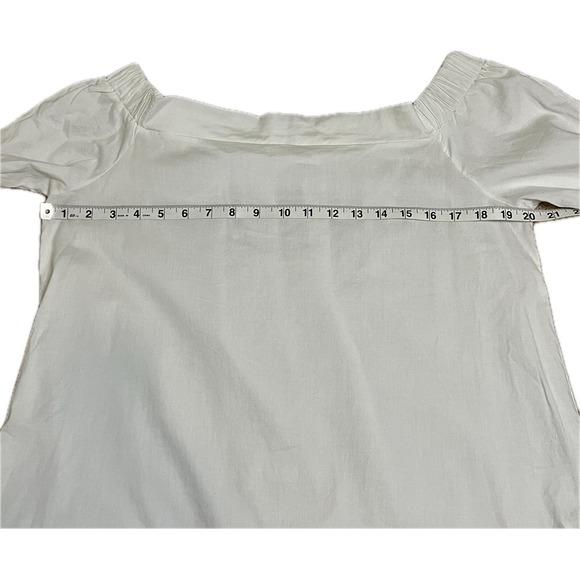 Adrienne White‎ Off The Shoulder Blouse With 3/4 Sleeves With Ties Size Large - Picture 5 of 9